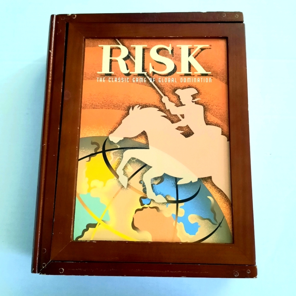 Risk Game Wood Box Global Domination, Wooden Book Shelf Box